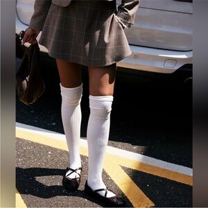 NWT Free People Viola Over The Knee Socks, Ivory